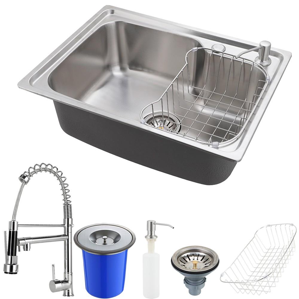 Cuba para cozinha pia com acessórios e lixeira Matis e Torneira monocomando gourmet Munim Pingoo em Oferta na Shopee