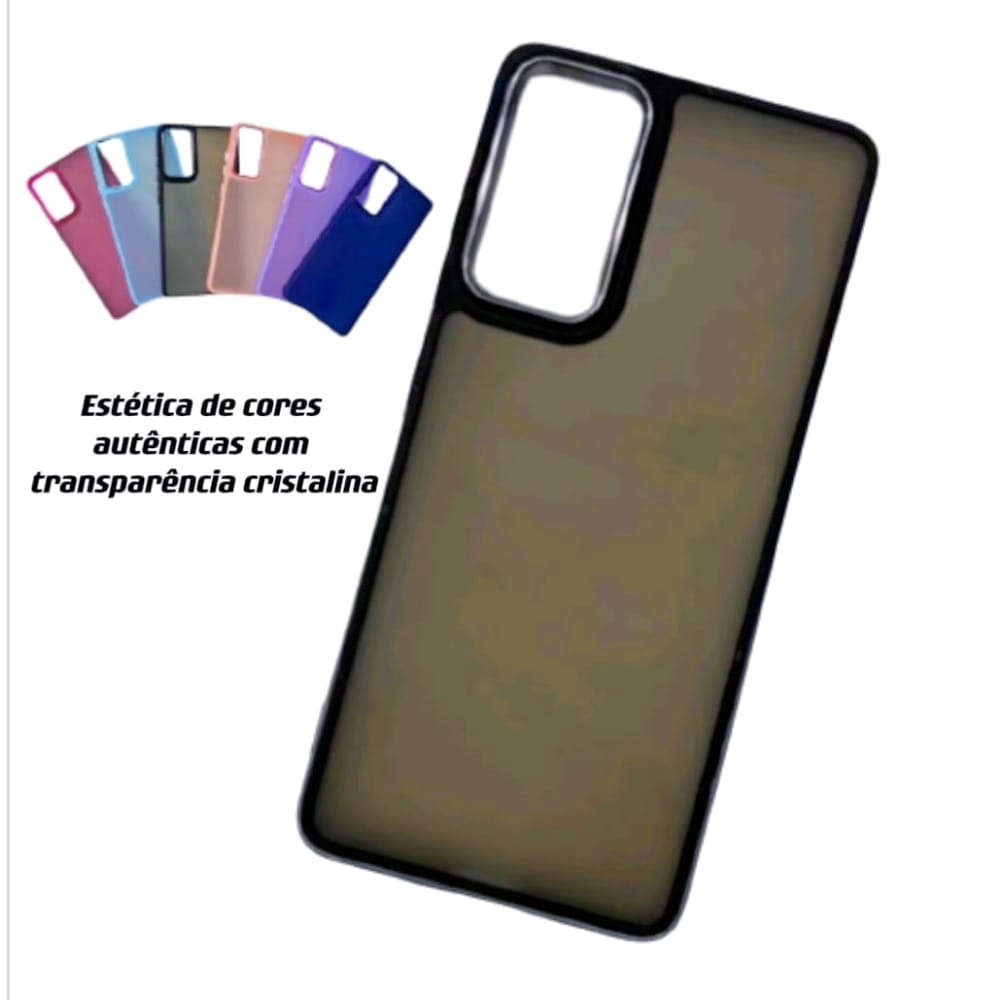 Capa Capinha Com Detalhe Metalizado Fosco para Samsung Galaxy A54 5g A34 a24 a14 a04s M54 5g M14