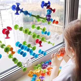 11pcs/24pcs Sucção Música Infantil Educacional Soft Building Blocks/descompressão Ventosa Brinquedos/sucção Vara/jardim de infância Ensino Aids Natal Halloween Thanksgiving presentes
