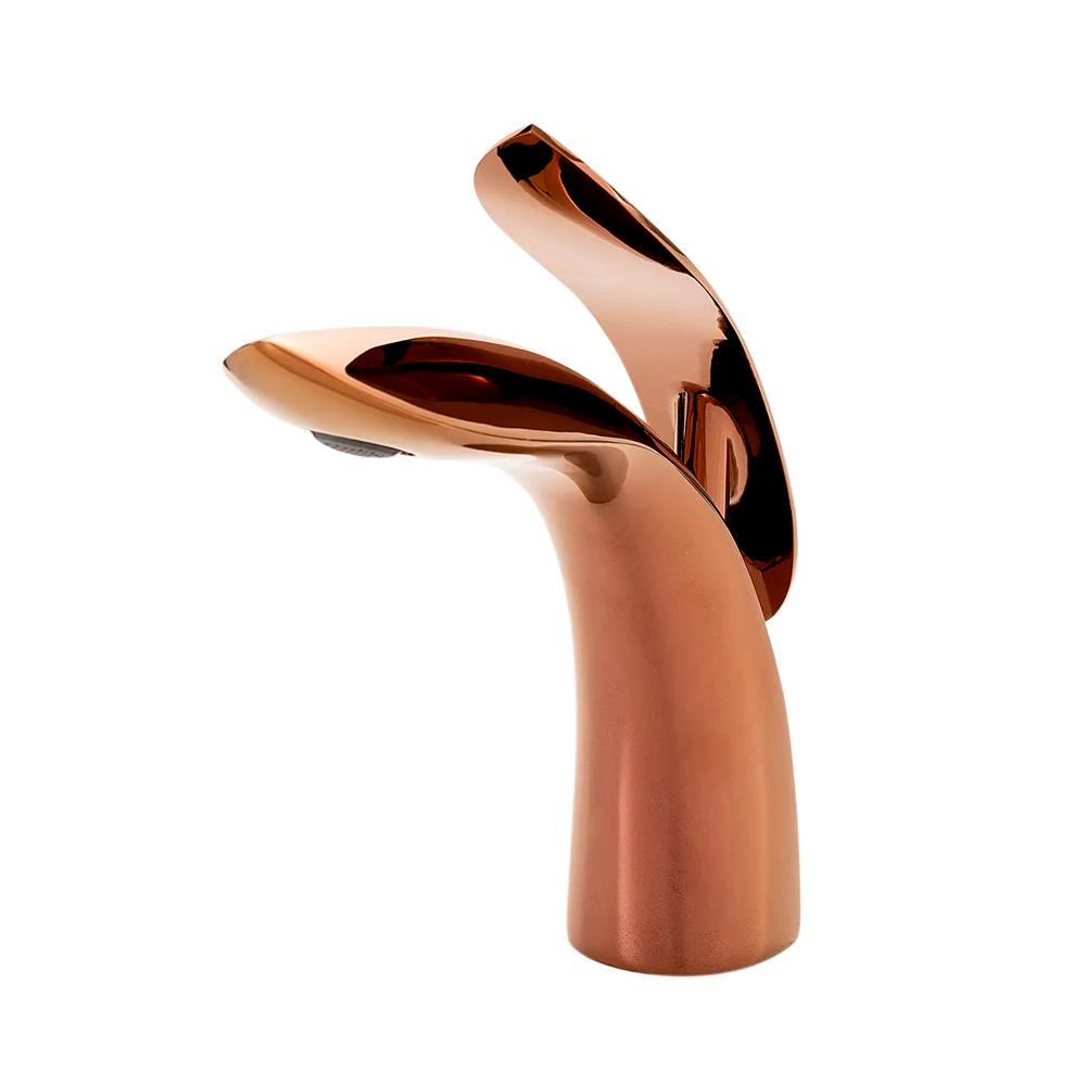 Torneira para banheiro cascata Misturador Monocomando Baixa muniz Pingoo - Dourado rose