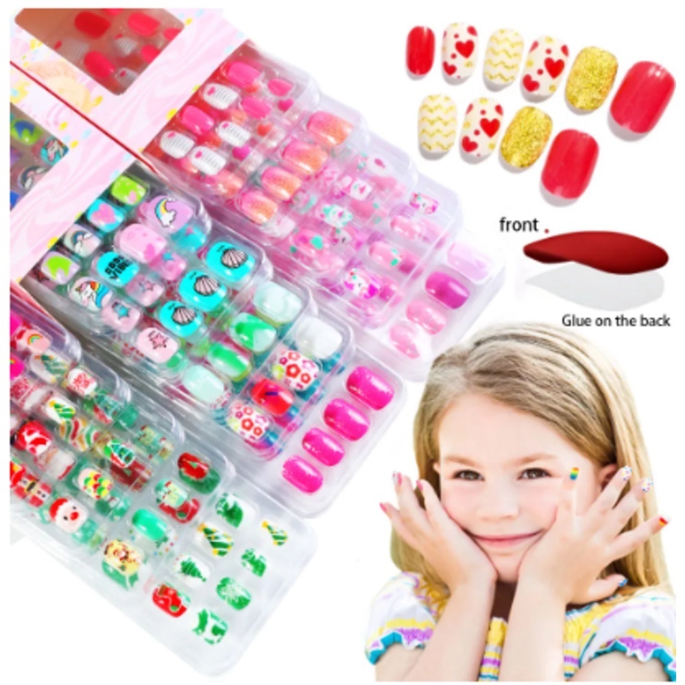 Kit 60 Unhas Postiça/Infantil/Alongamento/Unhas Fofas 5 Caixas (1caixa com 12 unhas) Envio Imediato