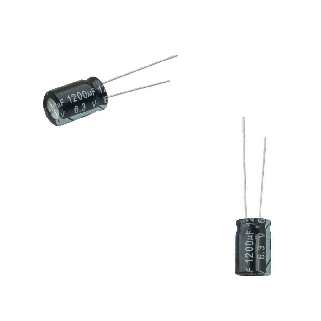 25x Capacitor Eletrolítico 1200uf x 6,3v 105º Kit c/ 25 Pçs