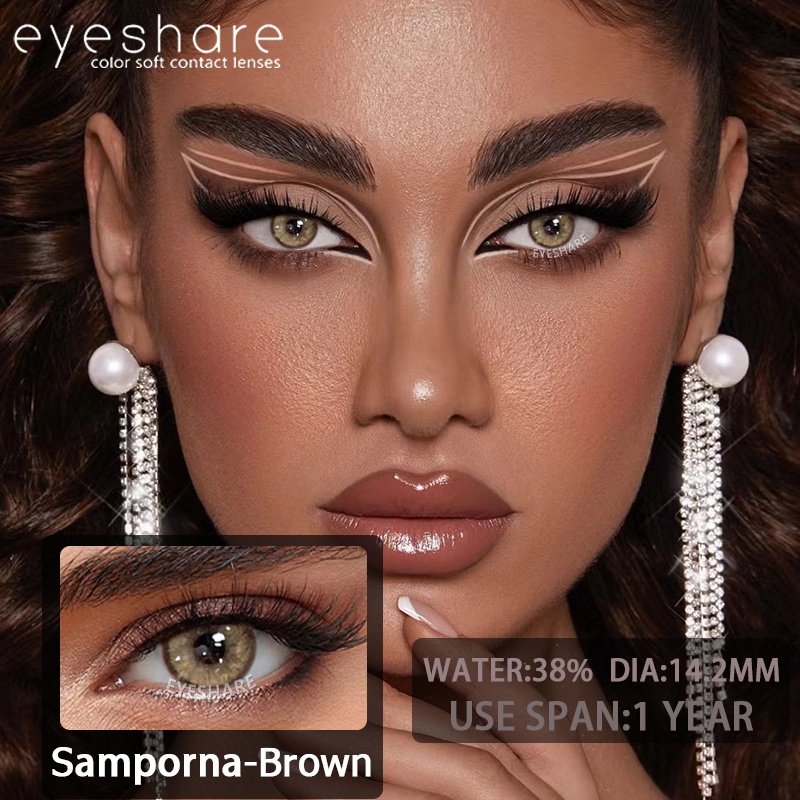 Eyeshare Novas Lentes De Contato Coloridas Com Os Olhos Contatos O Aspecto Natural 1 Par De Uso Anual