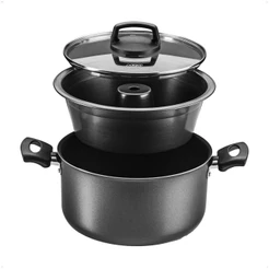 Conjunto Panela para Pudim 3 em 1 Antiaderente Superflon Forma Pudim Alças Antitérmico 3,2L MTA