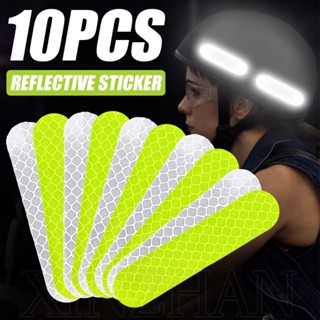 10Pcs Adesivo Refletivo De Alerta De Capacete De Alta Qualidade/Anti-Colisão À Prova D