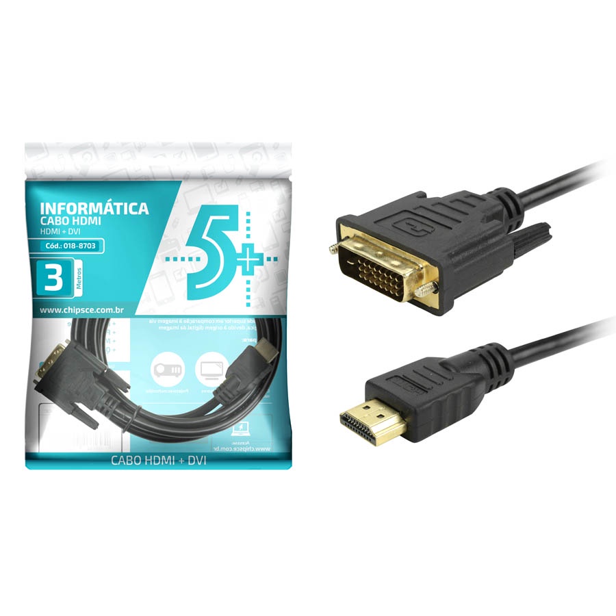 Cabo Hdmi Para Dvi-d 24+1 Alta Qualidade 3 Metros - Original