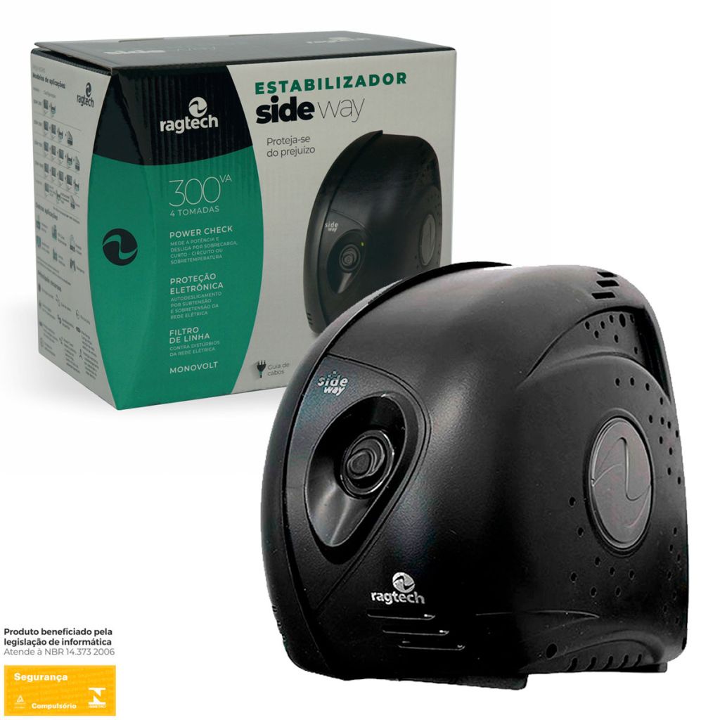 Estabilizador Ragtech Sideway 300VA, 115/115, 4 Tomadas - 20SDW5301