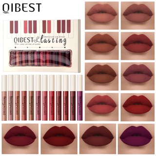 Qibest 12 Conjunto de Batom Líquido Mate Não Desbotado para os Lábios