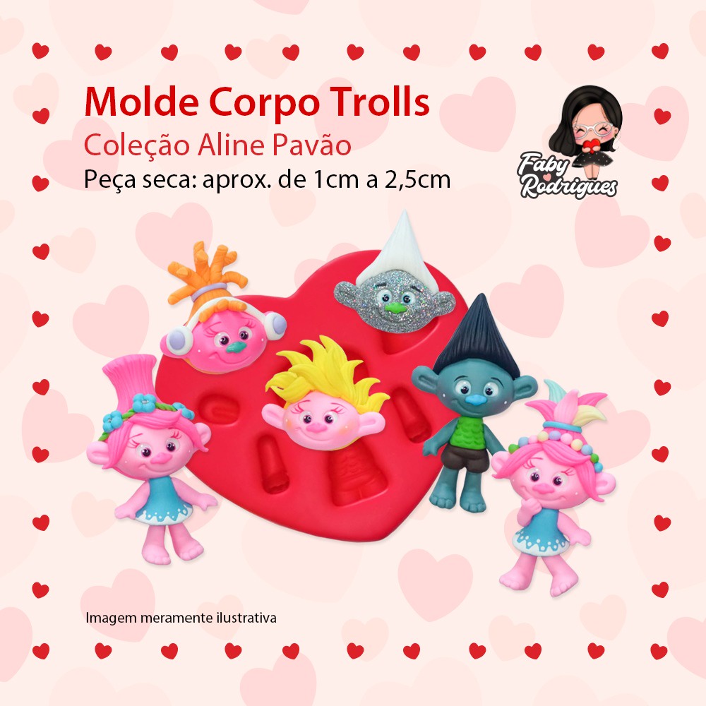 Molde de Silicone Corpo Trolls - Aline Pavão