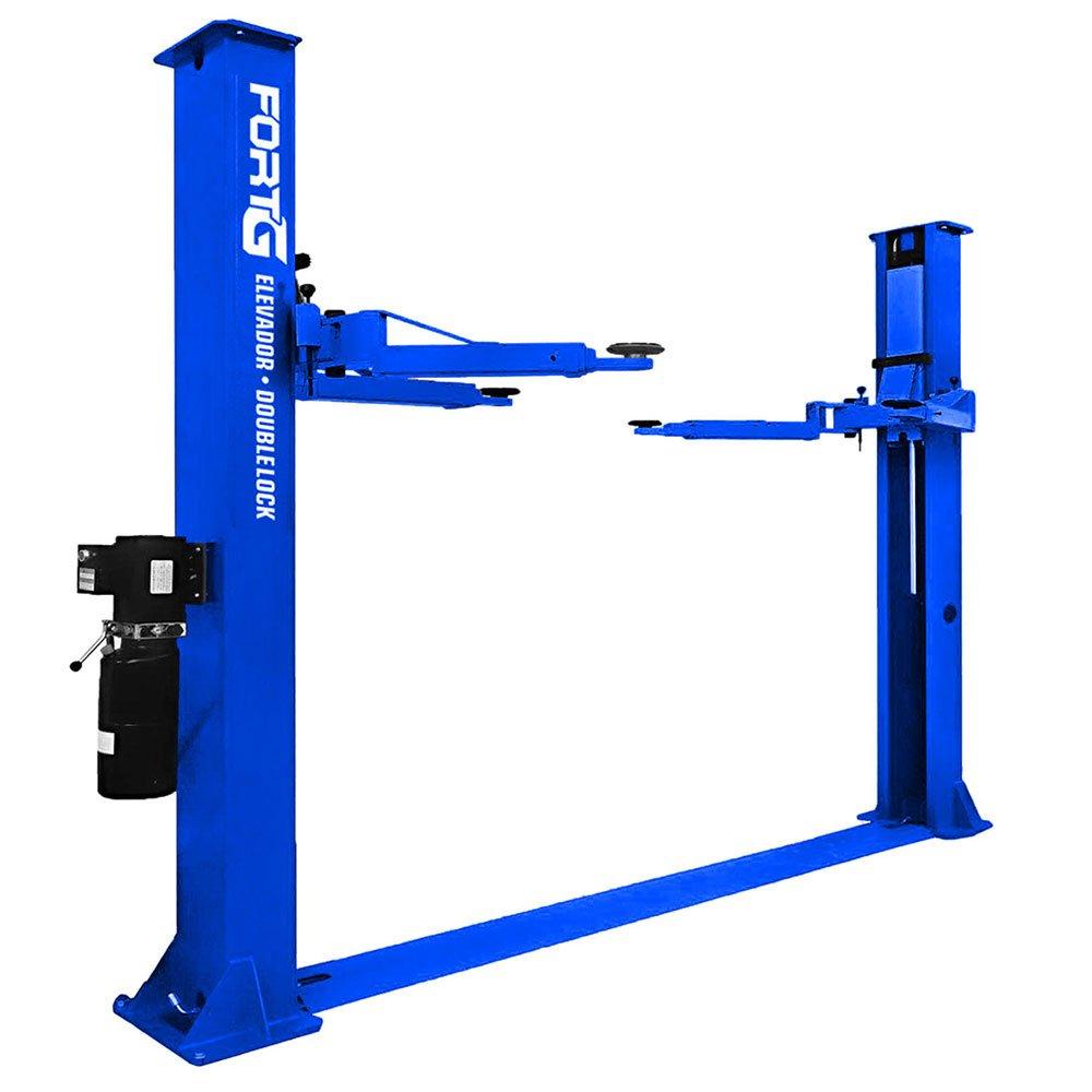 Elevador Hidráulico 4 Toneladas Double Lock Azul com Parabolts Mecânica Borracharia - FortG