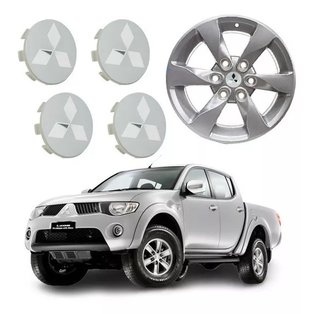 Jogo Calota Prata Silver L200 Mitsubishi Triton Tr4