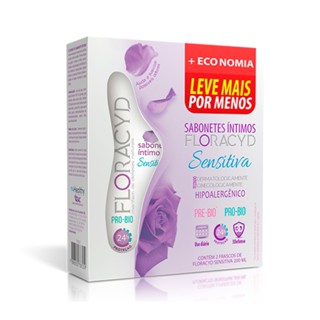 Kit 2 Sabonetes Íntimo Floracyd Sensitiva Pro-Bio 200mL Cada