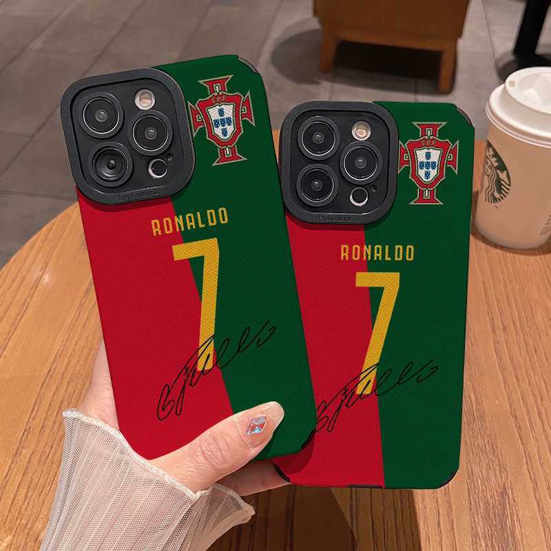 Portugal C Luo Jersey Para Apple 14promax/15/16/17promax Capa De Telefone Silicone 13 All-Inclusive 12 Conjuntos 11 Home