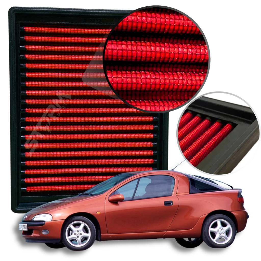 Filtro de Ar Esportivo Chevrolet Tigra motor 1.6 16v  Ano 1998 a 1999 GM Rs Filter Lavável Reutilizável Potencia