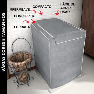 Capa Máquina de Lavar Com Zíper Todos Tamanhos e Marcas Electrolux Brastemp Consul