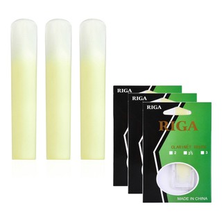Kit 3 Palhetas Acrílicas para Clarinete Riga Nº 1.5 / 2.0 / 2.5