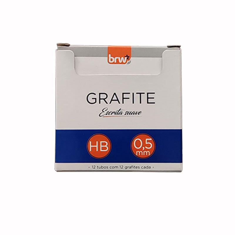 Grafite 0.5mm HB caixa com 12 tubos BRW em Oferta na Shopee