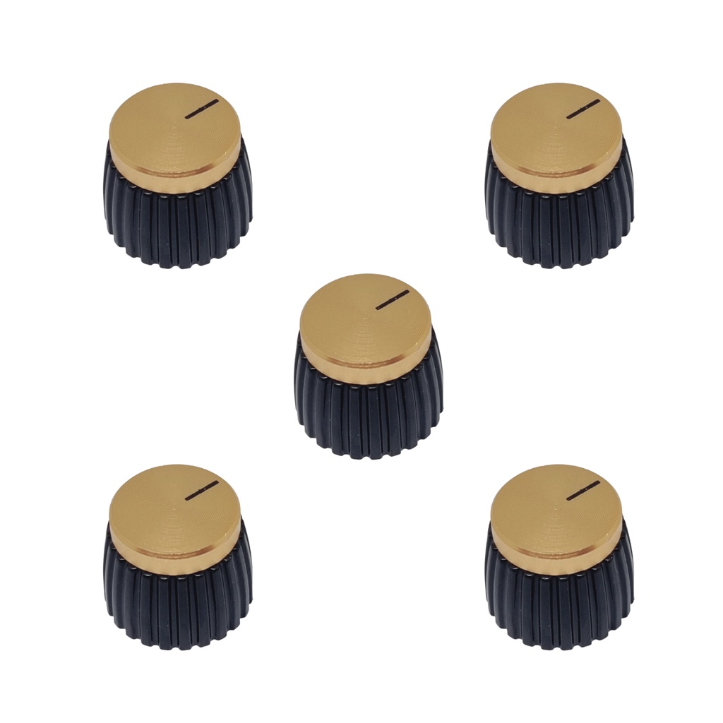 Kit 5 Knob Amplificador Estilo Marshall Dourado Gold ABS