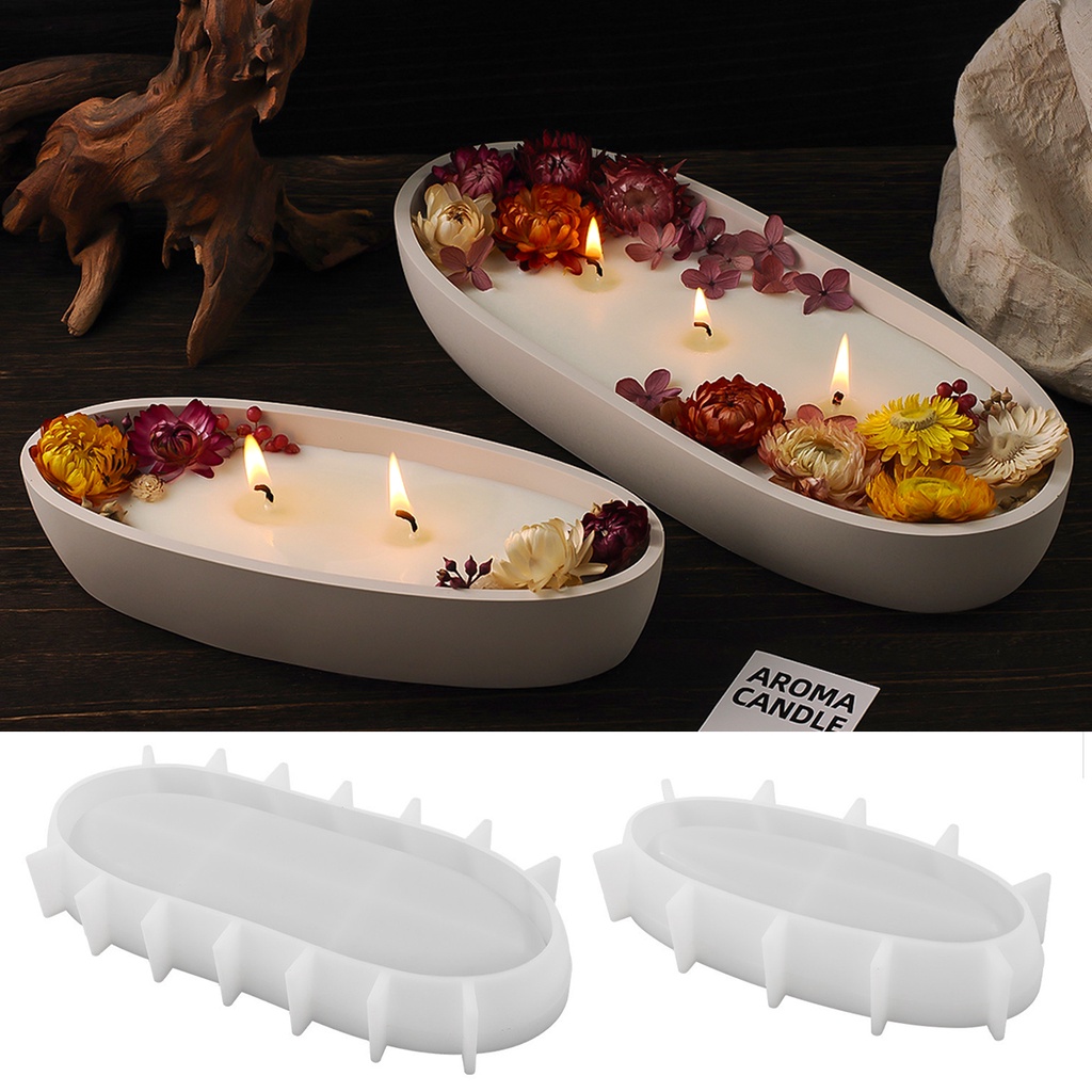 Copo Oval De Vela DIY Molde De Silicone Tipo Navio Bandeja De Armazenamento Cimento Gesso Elíptico Tigela Resina em Oferta na Shopee