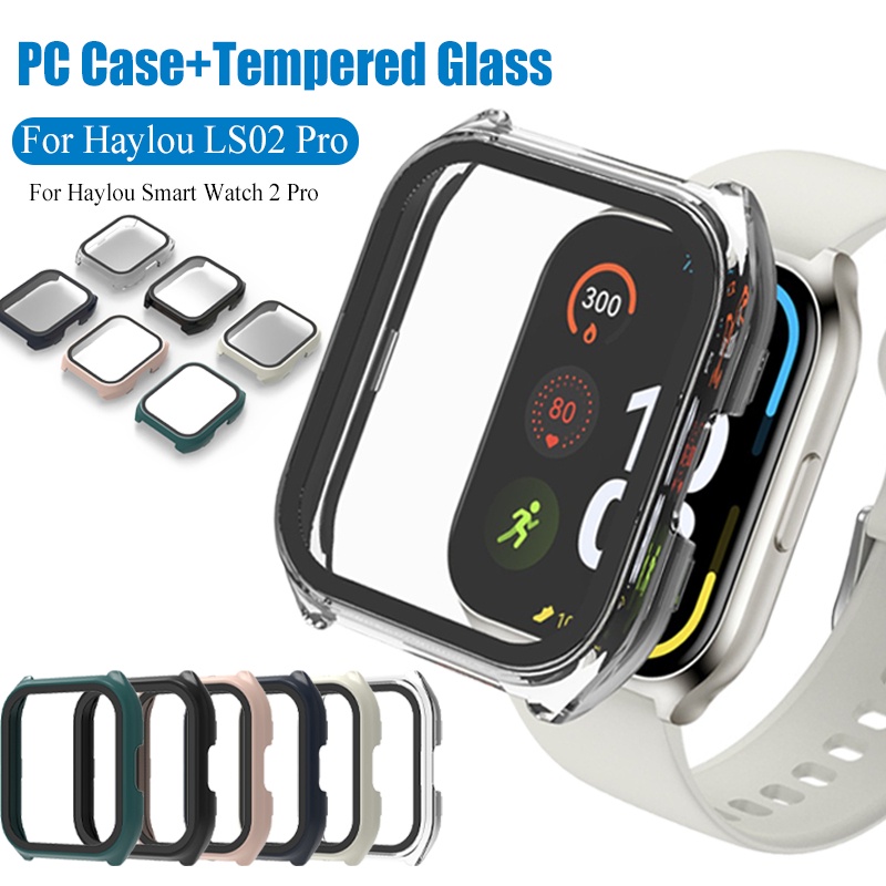 Capa Protetora De Tela Dura Para PC Haylou Smart Watch 2 Pro Bumper Frame + 9H De Vidro LS02 em Oferta na Shopee