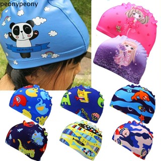 PEONY Kids Swimming Cap Capa Esportiva Infantil Acessórios Esportivos Tamanho Livre Proteção Para Cabelos Longos