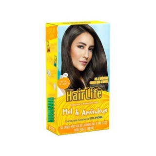 Creme Alisante Hair Life Balanco E Natural Mel e Amêndoas 180g em Oferta na Shopee