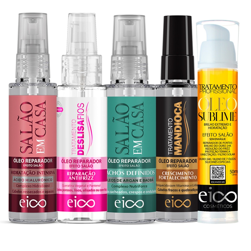 Kit 2 Óleos Capilar Reparador De Pontas Eico 60ml