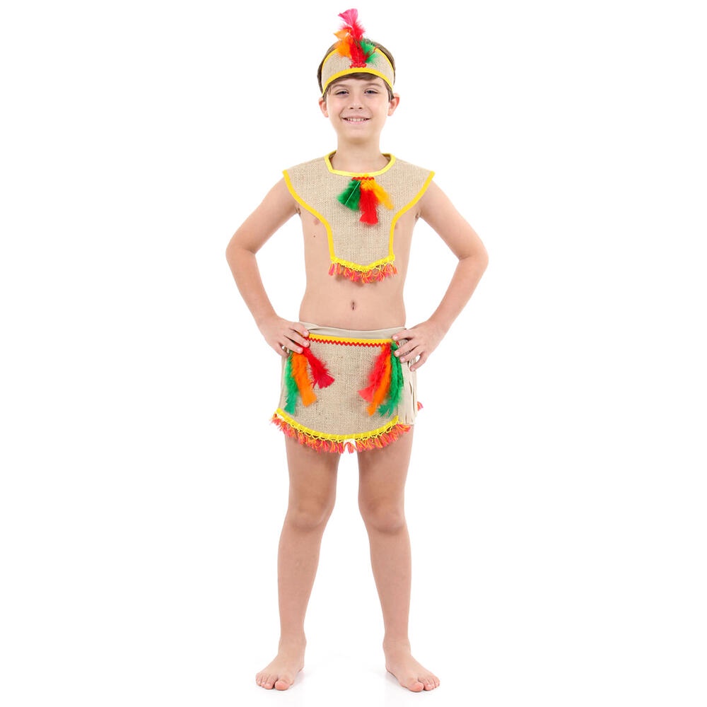 Fantasia Infantil Índio Brasileiro Pala E Cocar Abrakadabra_x000d_
 em Oferta na Shopee