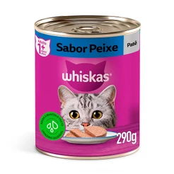 Ração Úmida Whiskas Lata Gatos Adultos Patê Peixe 290g