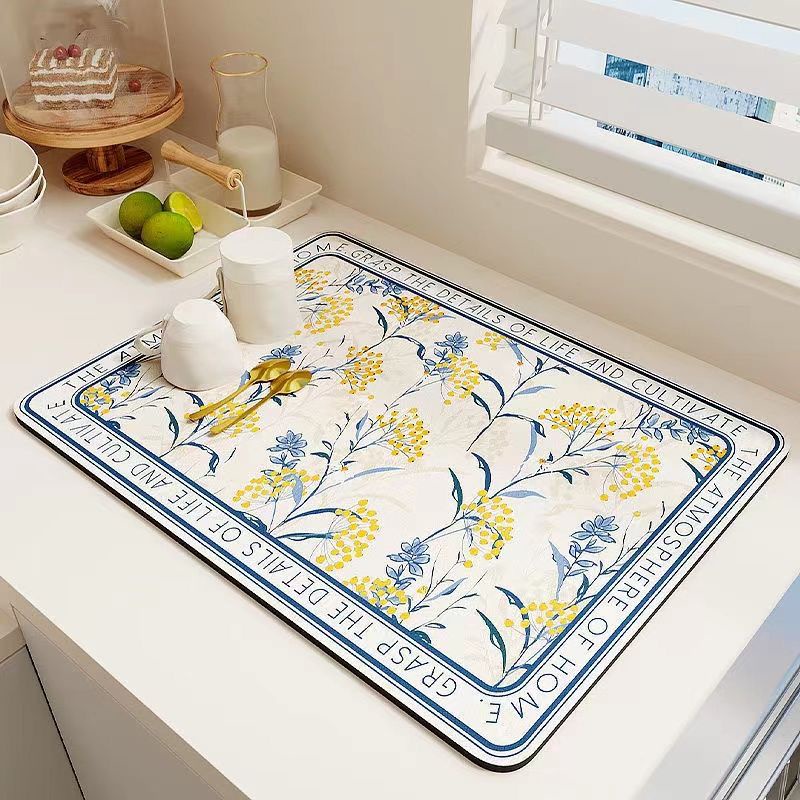Tapete escorredor de Louça em Microfibra Super absorvente 40X30CM Dobrável Aparador de Lou...