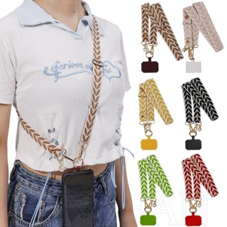 Cordão De Cartão De Telefone Celular Destacável Multi-Estilo-Rattan Leaf Pearl De Ombro Com Aba-Corda De Pulso Ajustável Anti-Perda