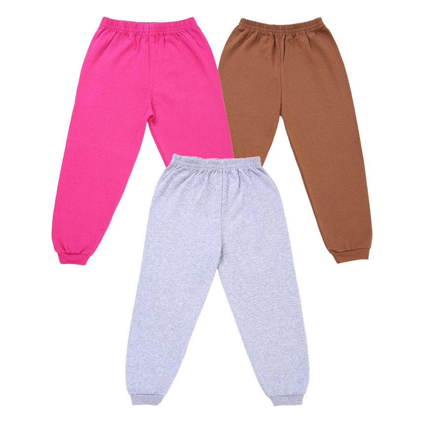 Kit Calça De Moletom Infantil Básica 03 Peças Sortidas Tam 4 Ao 8