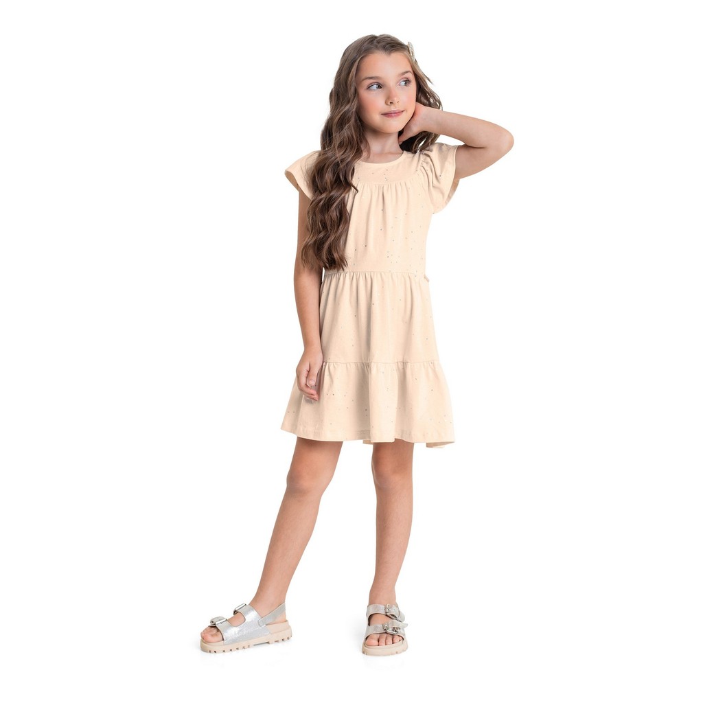 Vestido Infantil com Glitter para Menina Quimby em Oferta na Shopee