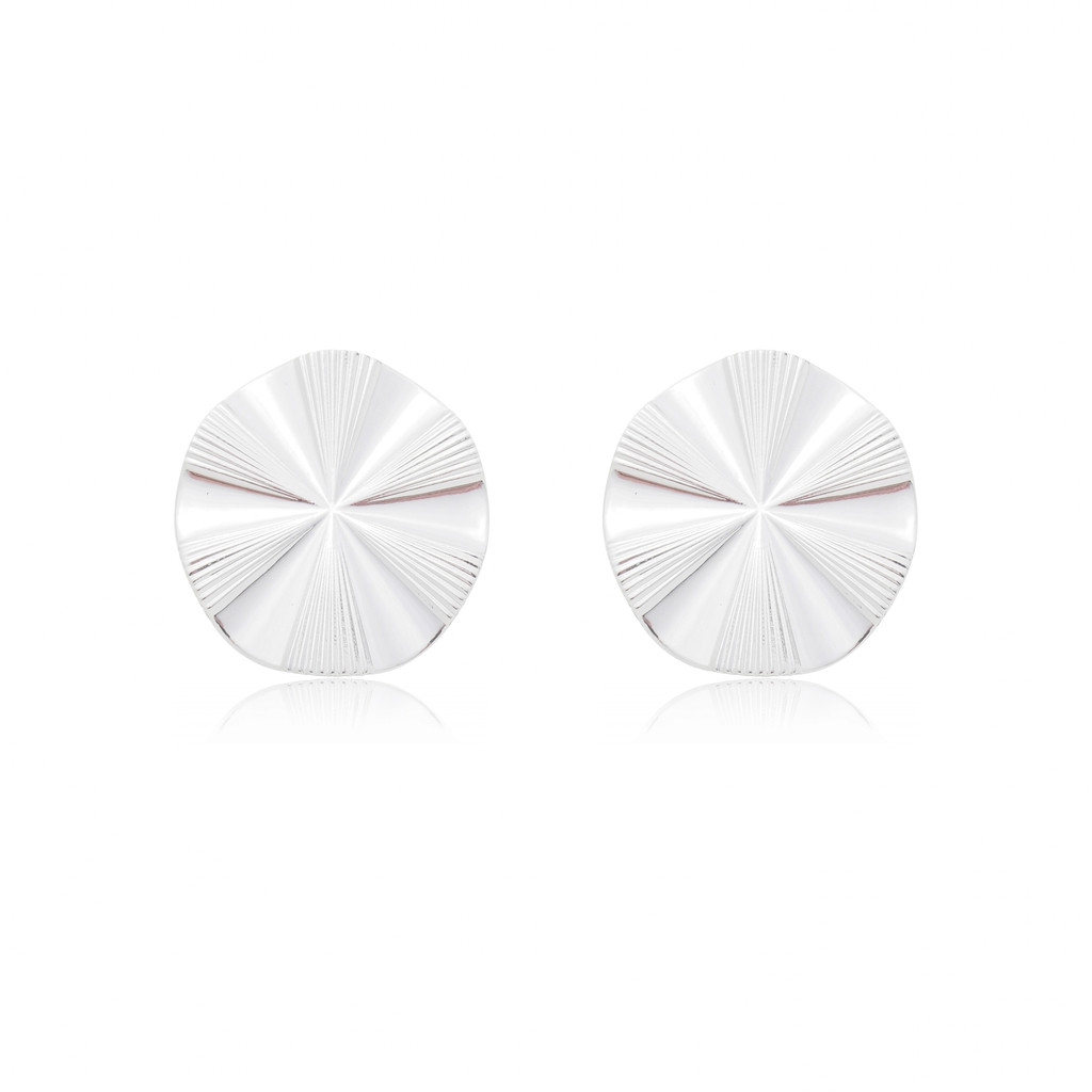 Brinco Feminino Classic Oval Banhado a Prata Semijoia 3cm Design Moderno Elegante e Versátil