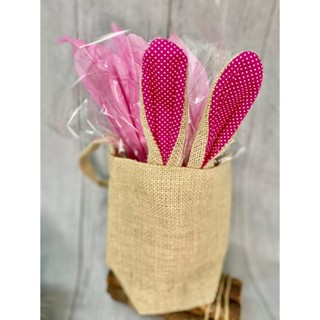 Sacola de Juta de Páscoa com Orelha Rosa Poá - EcoArt - 1 Unidade - Rizzo em Oferta na Shopee