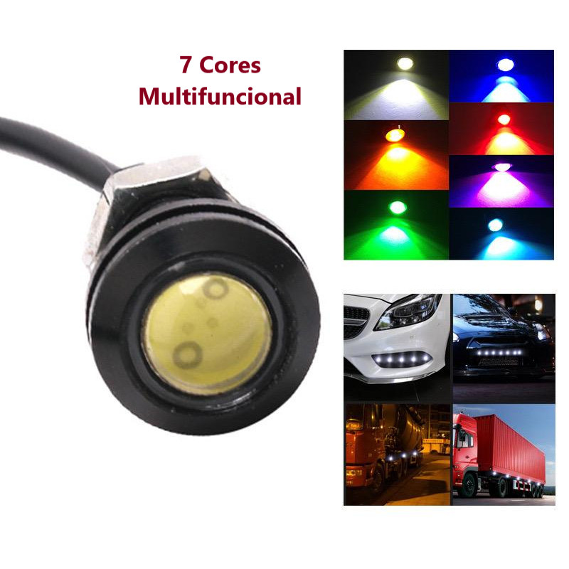 1 par Luz LED 9W Olho Águia 18/23 mm Universal Nevoeiro Estacionamento Decorativa Multicolor Carro Motocicleta Caminhão em Oferta na Shopee