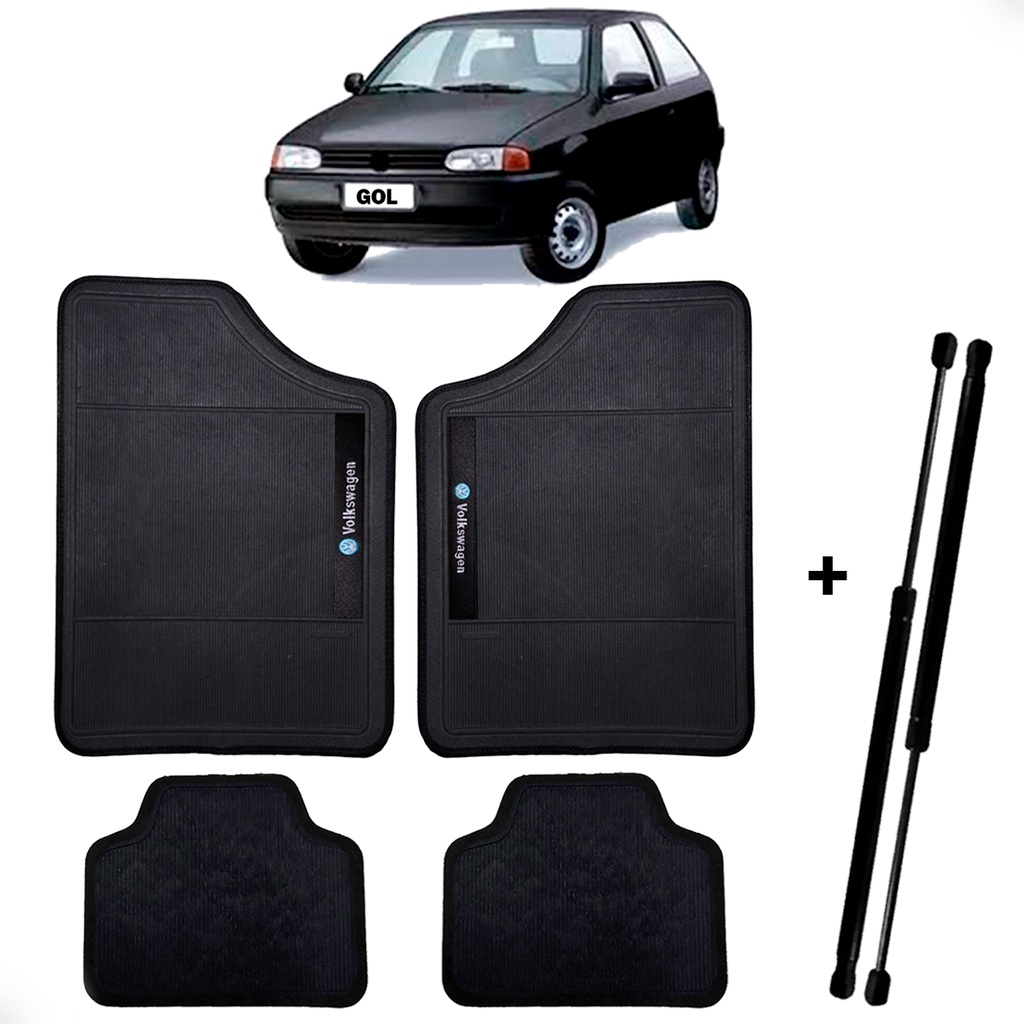 Jogo de 4 Tapete Automotivo Volkswagen Universal + Amortecedores Porta Malas Traseiro Gol Bola G2 em Oferta na Shopee