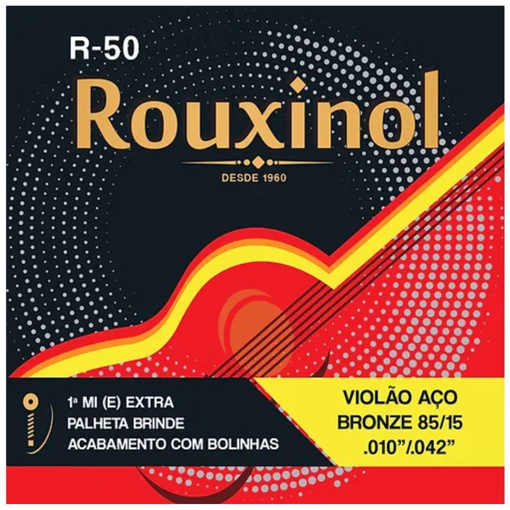 Encordoamento P/ Violão Aço R50 Rouxinol .010” PRR50L