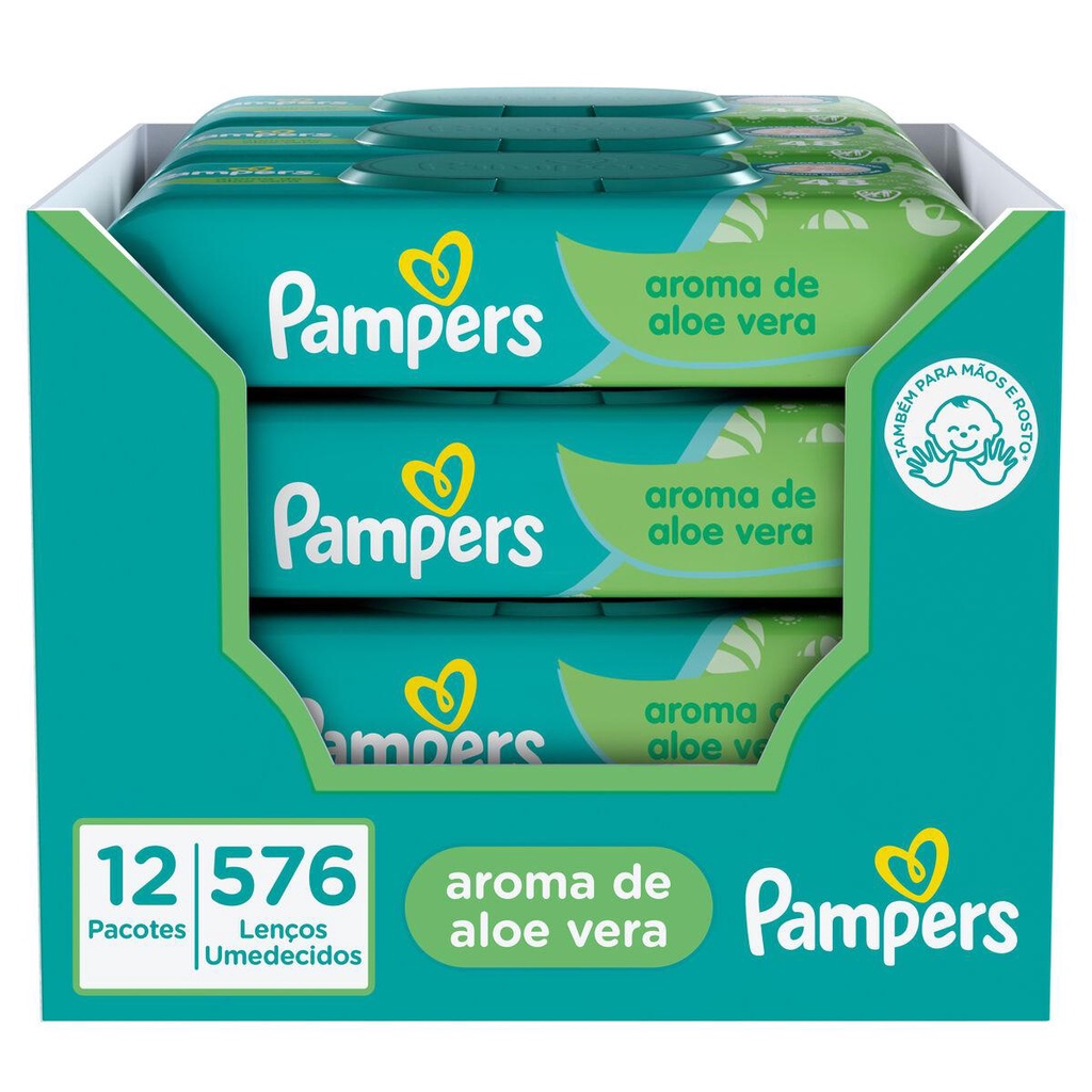 Lenços Umedecidos Pampers Aloe Vera 576un