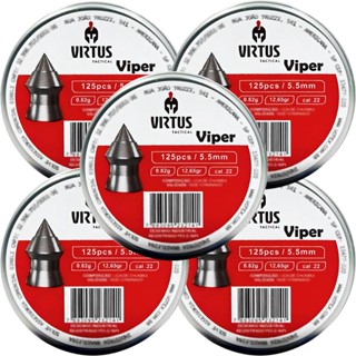 Kit 5 Chumbinhos Virtus Viper 5.5mm 125Un/cd - Votex