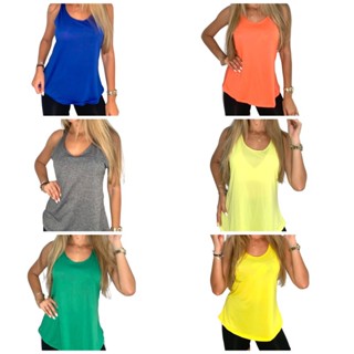 Regata Feminina Crossfit Fitness Fitlin Furadinha Dry Fit Academia Camiseta Esportes Costa Nadadora Básica Verão Adulto