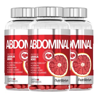 Kit 3x Laranja Moro Com Cafeína Carnitina Cromo Colina Guaraná 180 comprimidos