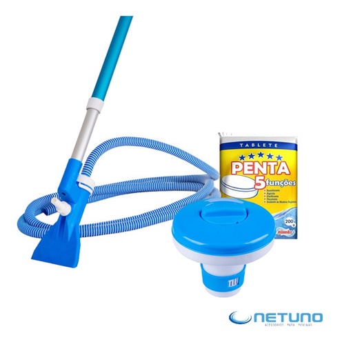 Aspirador Piscinas Inflaveis + Mini Flutuador + Tablet Cloro