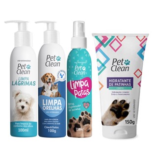 Kit Limpa Patas/Lágrimas/Orelha + Hidratante Patinha Pet Clean
