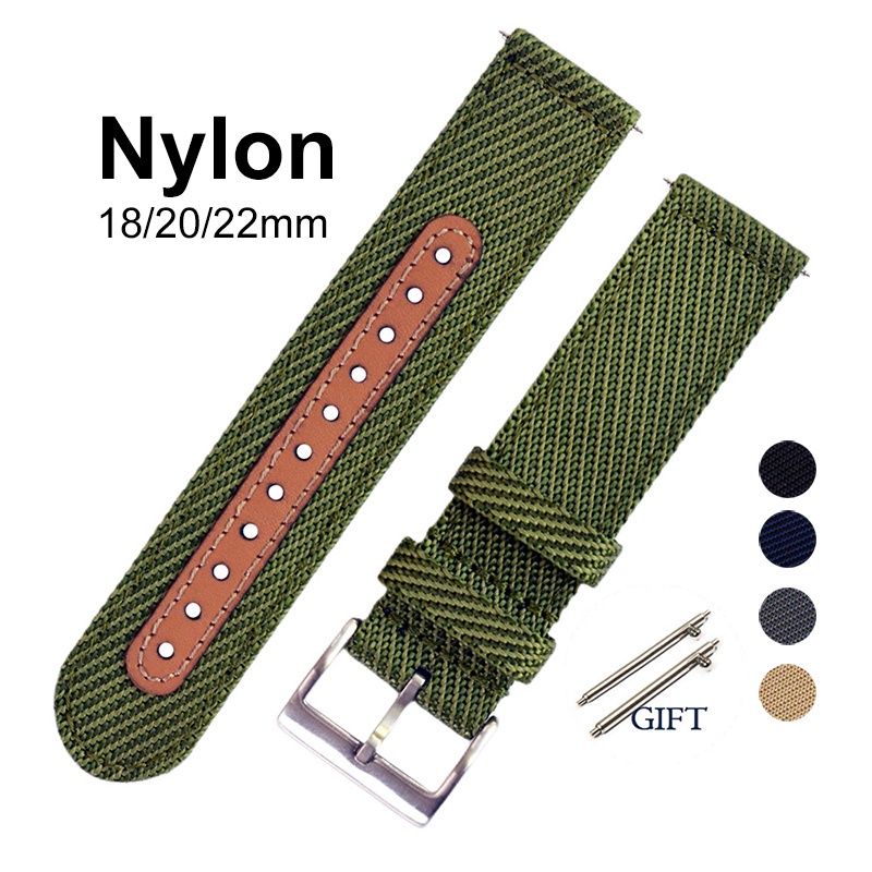 Pulseira De Relógio De Lona De Nylon , 18mm 20mm 22mm , Liberação Rápida , Compatível Com Galaxy Watch Band , Acessórios em Oferta na Shopee