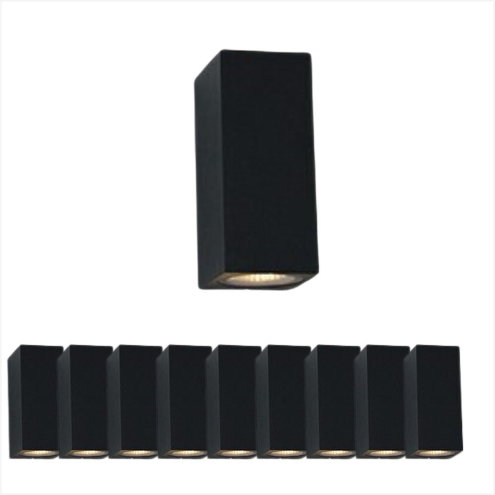 KIT 10 ARANDELA TUBO/2 DICROICA - PRETO FOSCO