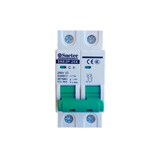 Disjuntor Bipolar 12V - 250V DC CC 6A 10A 16A 20A 25A 32A 40A 50A 63A Corrente Continua