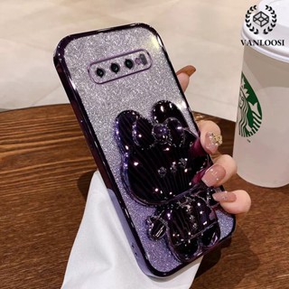Caixa Samsung S10 Plus S10 Pó Cintilante De silicone Galvânico Em Concha Macia De Coelho Bonito Telefônica anti-Queda
