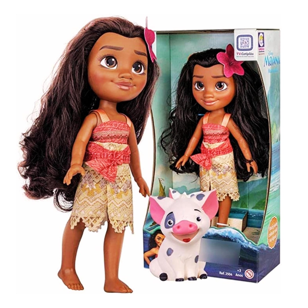 Brinquedo Boneca Princesa Moana 36cm e Porquinho Pua 8cm Disney em Plástico Vinil +3 Anos Cotiplas - 2600 em Oferta na Shopee