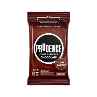 Camisinha Preservativo Prudence Cores e Sabores Pacote com 3 unidades - Chocolate